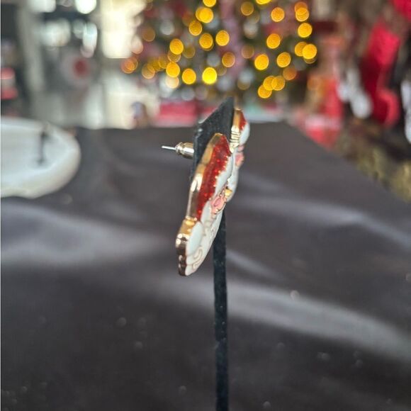 NEW Winking Jolly Santa Earrings NWOT - Picture 7 of 11